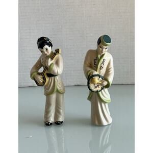 Madison Ceramic Arts Studio: Beautiful Figurines of an Asian Couple - Musicians